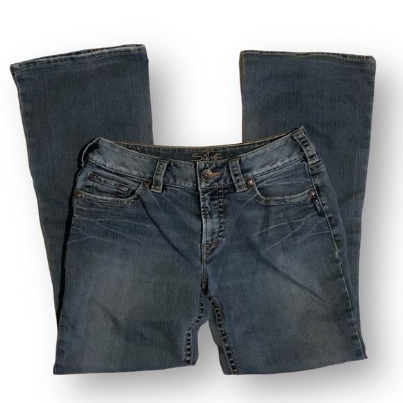 Silver Medium Wash Boot Cut Comfort Stretch Blend Jeans Women's size 30 - Picture 2 of 14